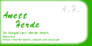anett herde business card